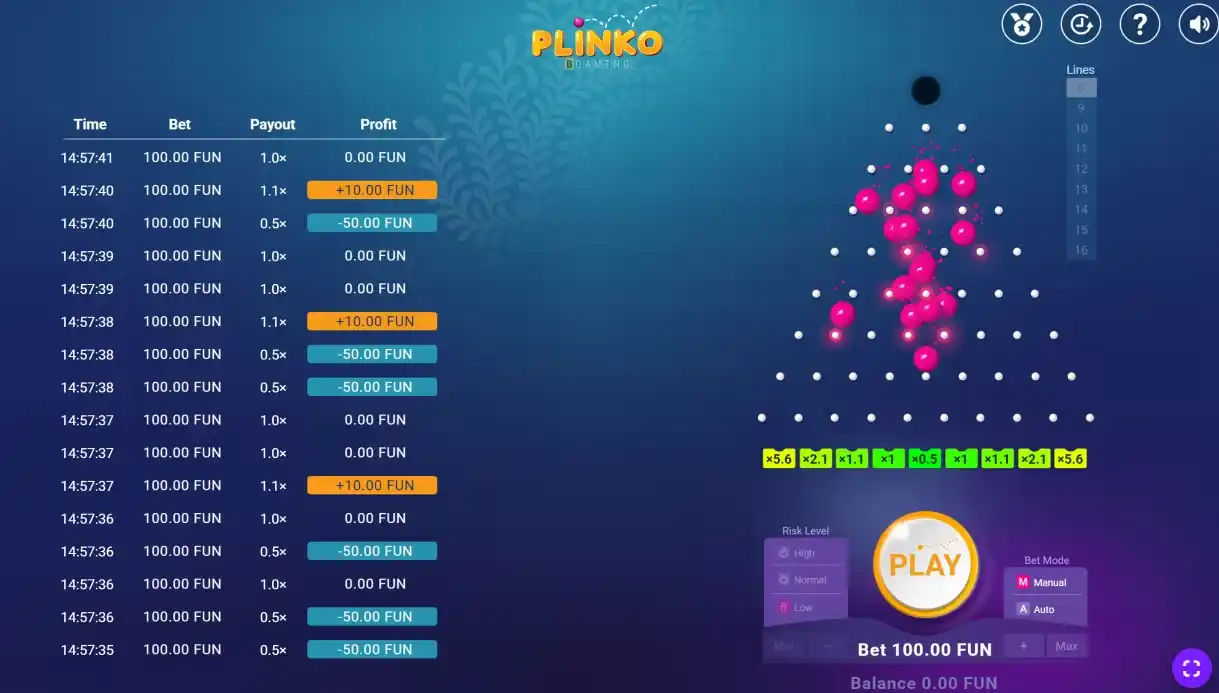 Jugar Plinko con dinero real